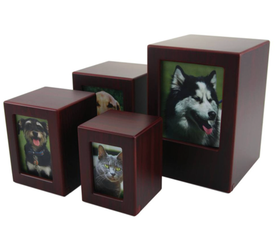 MDF Photo Box Urns in Cherry